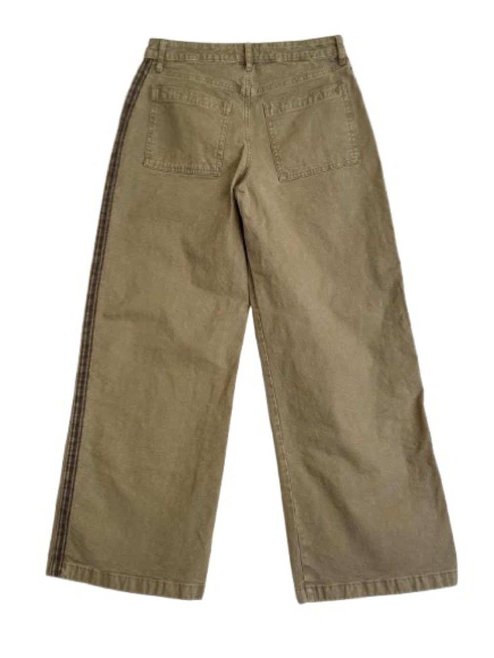American Eagle High Rise Baggy Wide Leg Pants Stripe Side Size 4 - Picture 7 of 8